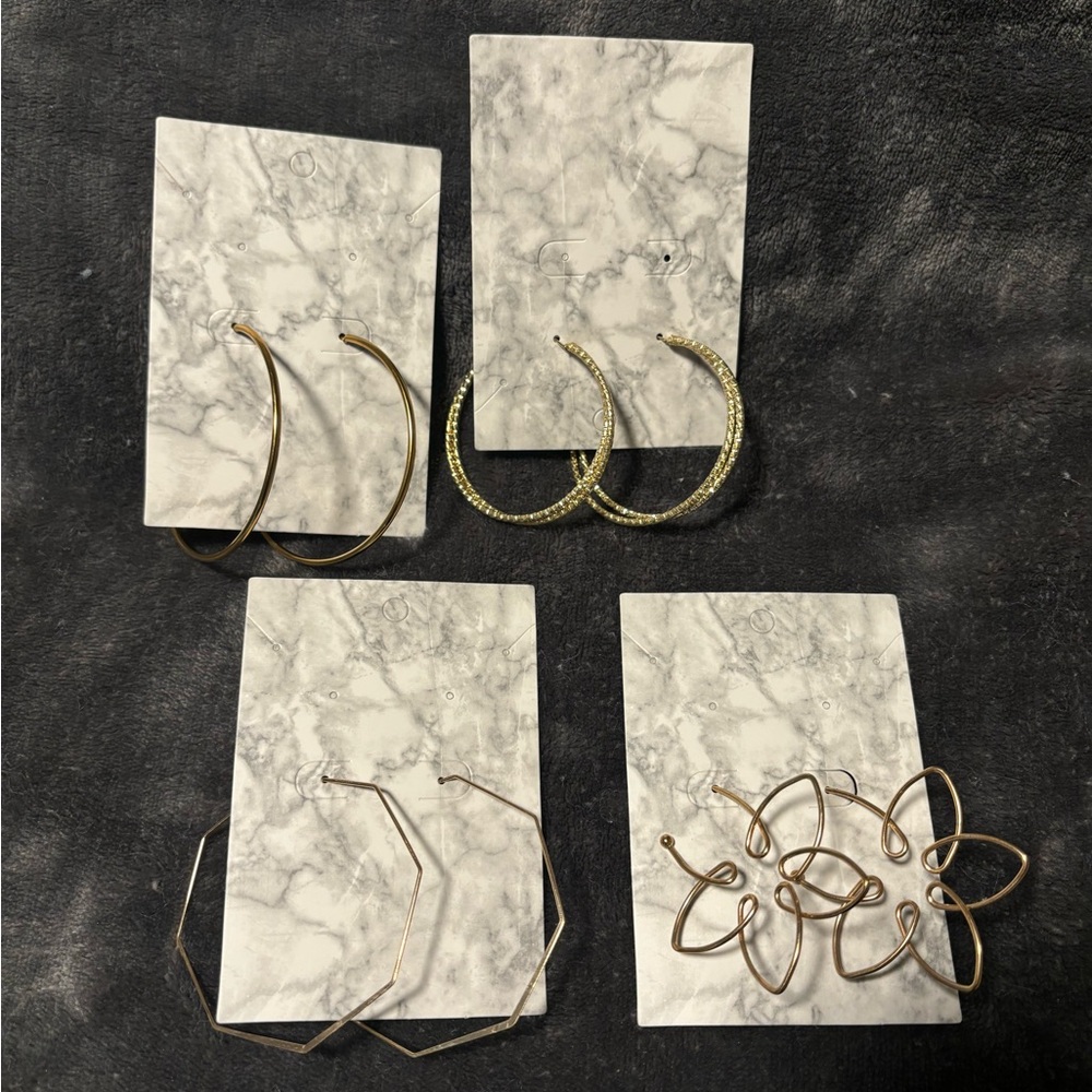 Elegant Gold and Silver Hoop Earrings Set